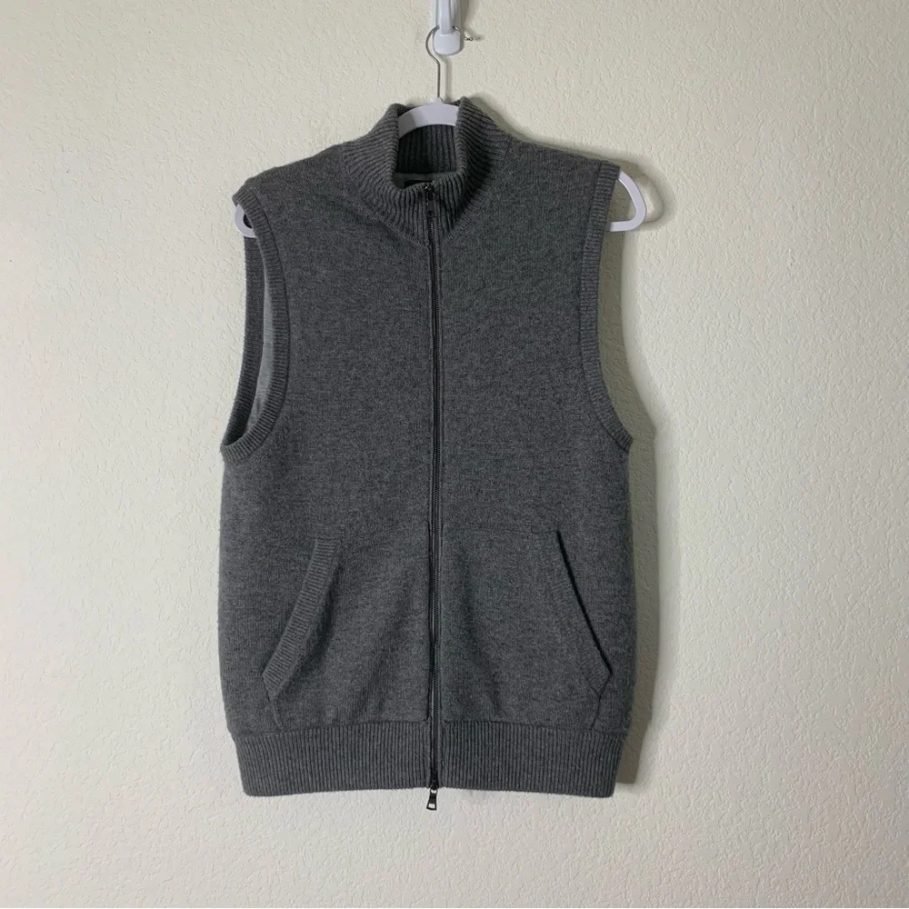 Vince Mens Gray Wool/ Cashmere full zip thick Vest S